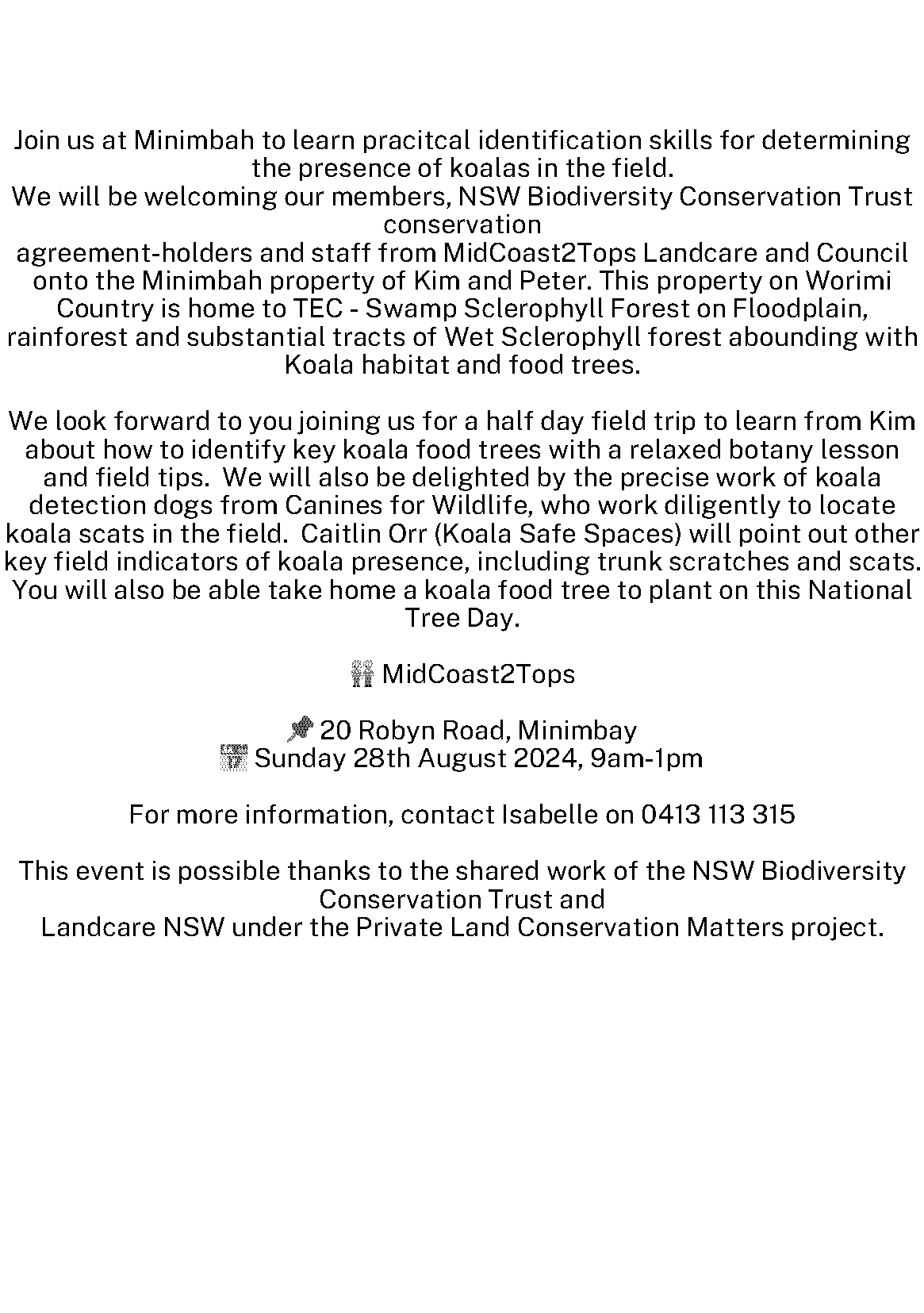 additional info about the event